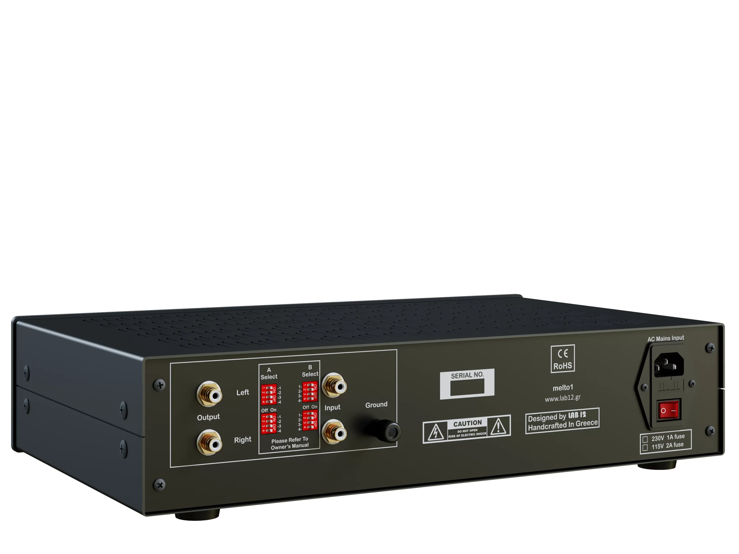 Lab12 Melto1 Phono-Vorstufe Rückseite Gesamtansicht