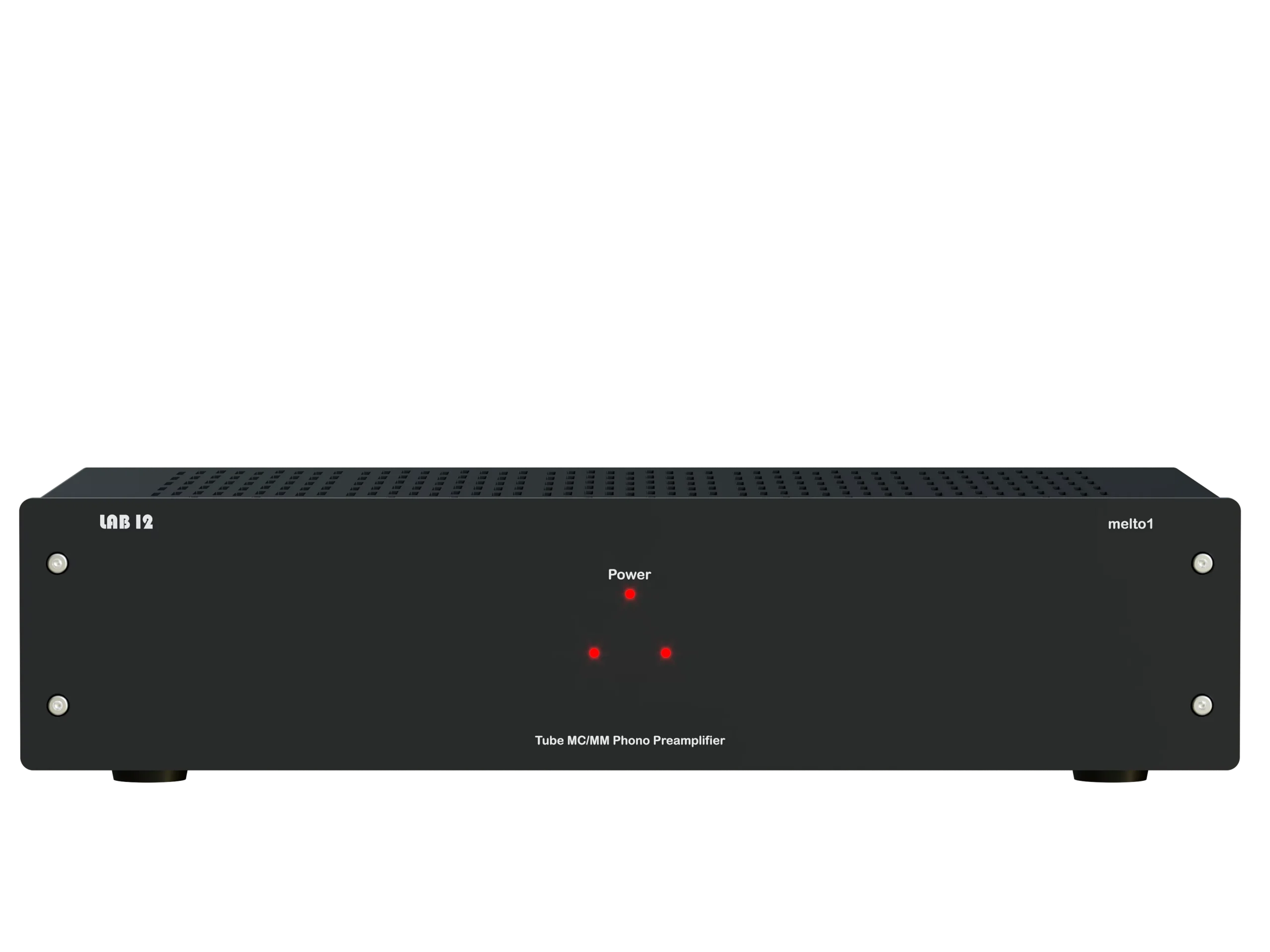 Lab12 Melto1 Röhren-Phonovorstufe matt schwarze Frontansicht